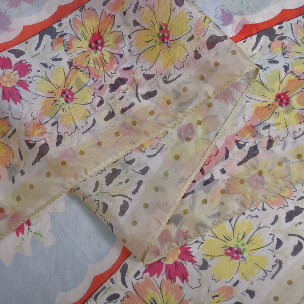 LA MAREY bedruckter Seidenschal, Orange image number 3