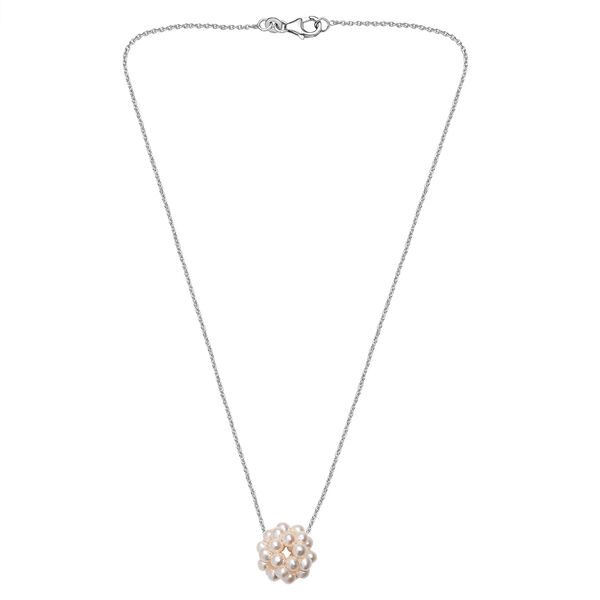 Süßwasser Perle Halskette ca. 50 cm 925 Silber rhodiniert image number 3