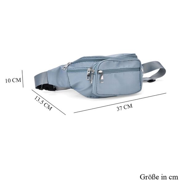 Nylon-G&uuml;rteltasche mit RFID-Schutz, 37x10x13,5cm, Blau image number 6