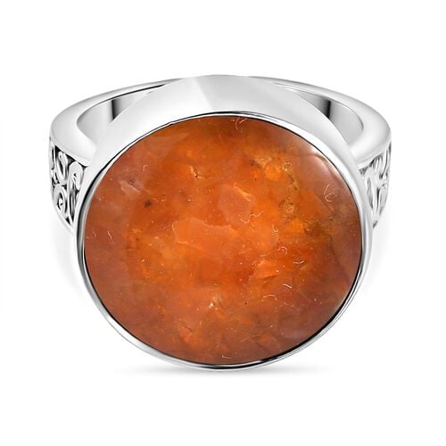 Feueropal Matrix Ring Messing (Größe 17.00) ca. 8,15 ct image number 0