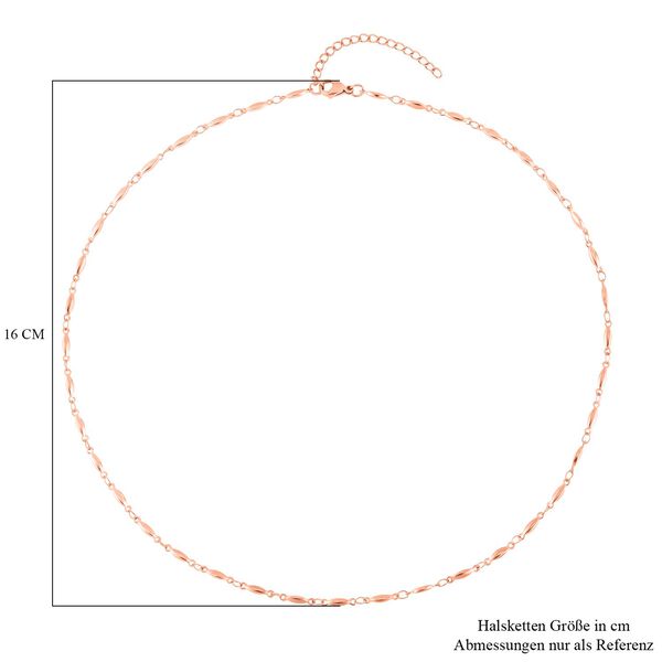 Reiner Edelstahl IP Rosa Plattierung Halskette ca. 50 cm ca. 6,50g image number 6
