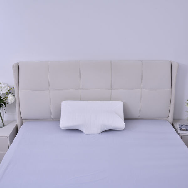 Orthop&auml;disches Kissen aus Memory Foam, Gr&ouml;&szlig;e 61x12x35 cm, Wei&szlig; image number 1