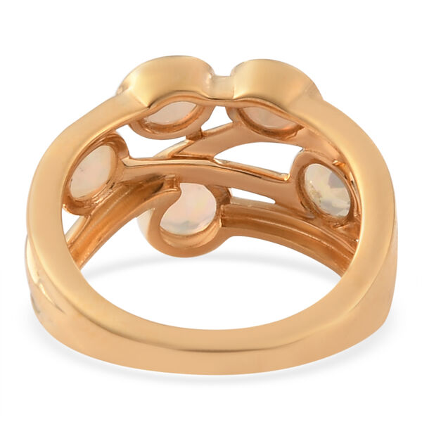 Nat&uuml;rlicher &Auml;thiopischer Opal Ring 925 Silber vergoldet image number 6