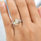 Natürlicher Äthiopischer Opal Ring 925 Silber Bicolor  ca. 0,84 ct image number 2