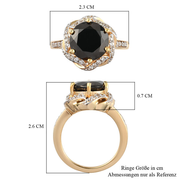 Shungit und Zirkon Ring 925 Silber vergoldet  ca. 2,76 ct image number 7