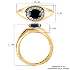 Schwarzer Saphir und weißer Zirkon-Ring, 925 Silber Gelbgold Vermeil (Größe 17.00) ca. 1.27 ct image number 6