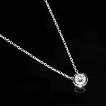 LUXURIANT VS-EF Labor Diamant Anh&auml;nger mit 50cm Kette, 925 Silber platiniert- 0,25 ct.