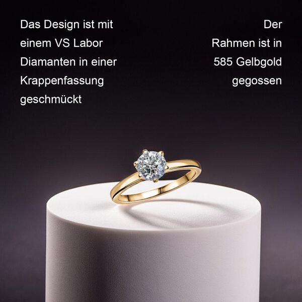 LUXURIANT VS Labor Diamant Ring in 585 Gold - 1 ct. image number 2