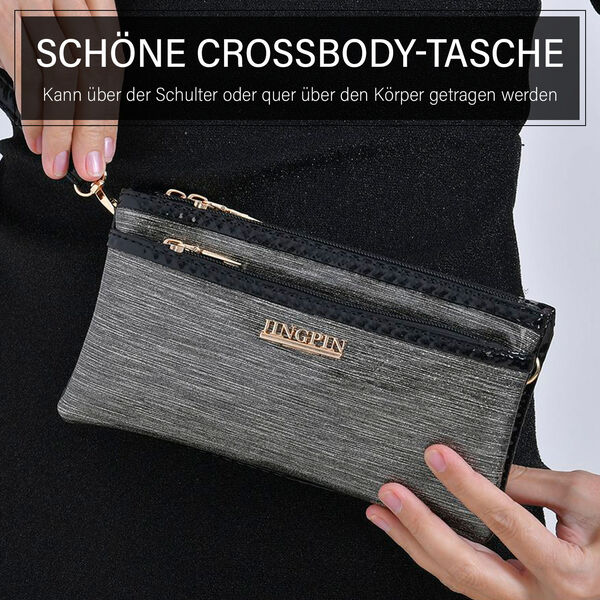 Stylische Sling Crossbody Tasche, Silber image number 2