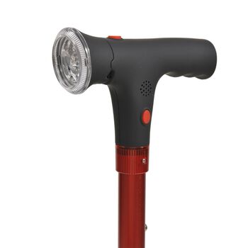 LIVMORE Smart Gehstock, klappbar, 85-97cm, LED Licht, SOS Alarm, Rot image number 12