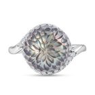 Tahiti Perle, Moissanit Ring, 925 Silber rhodiniert, (Größe 21.00), ca. 0.34 ct