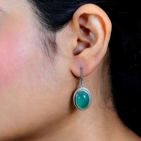 Grüne Onyx-Ohrringe image number 6