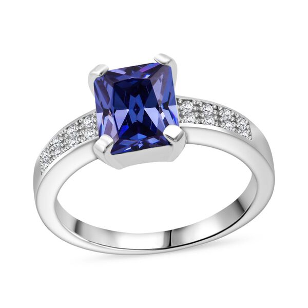 Lustro Stella blauer und weißer Zirkonia Ring image number 3