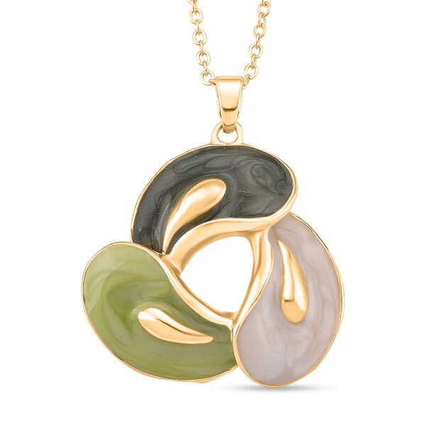 2er-Set Emaille-Schmuckset, Grün-weiß image number 3