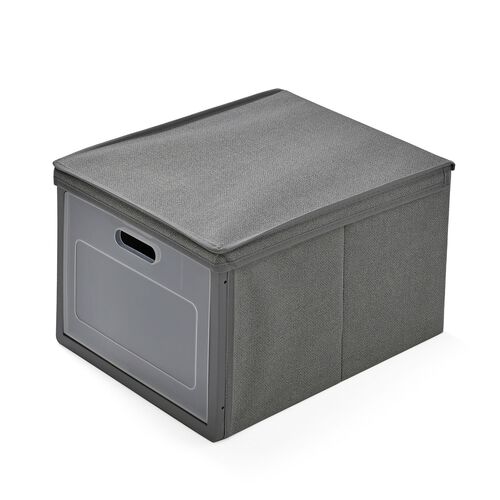Faltbare Aufbewahrungsbox mit Fenster, grau image number 0