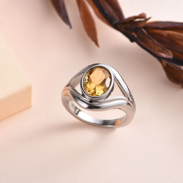 Citrin Ring, Edelstahl (Größe 17.00) ca. 2.40 ct image number 2