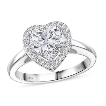 RADIANTA GRA zertifiziert Moissanit (D-VVS) Ring 925 Silber rhodiniert (Gr&ouml;&szlig;e 16.00) ca. 2.14 ct