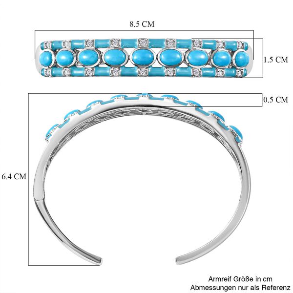 Sleeping Beauty T&uuml;rkis und Zirkon Armreif, 19cm - 8,38 ct. image number 6