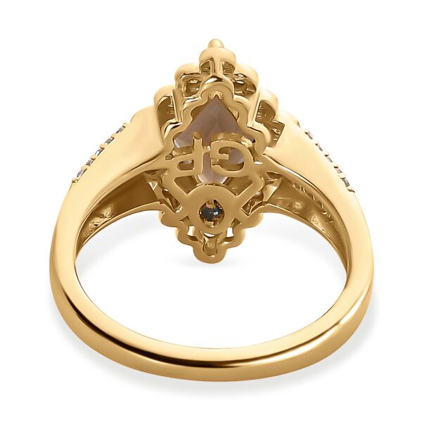 Rauchquarz, Kanchanaburi Blauer Saphir Ring 925 Silber Gelbgold Vermeil (Größe 21.00) ca. 2.25 ct image number 6