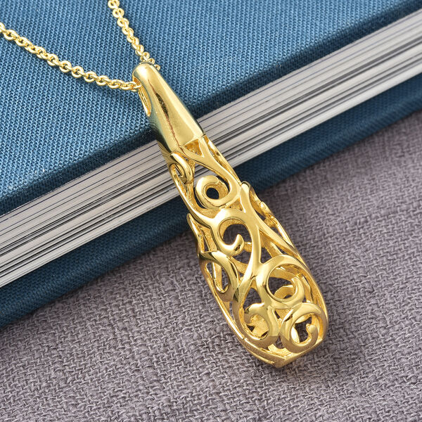 Lucy Q Drip Kollektion - Anh&auml;nger mit Kette, ca. 50-75 cm, 925 Silber 925 Silber vergoldet ca. 11,26g image number 3