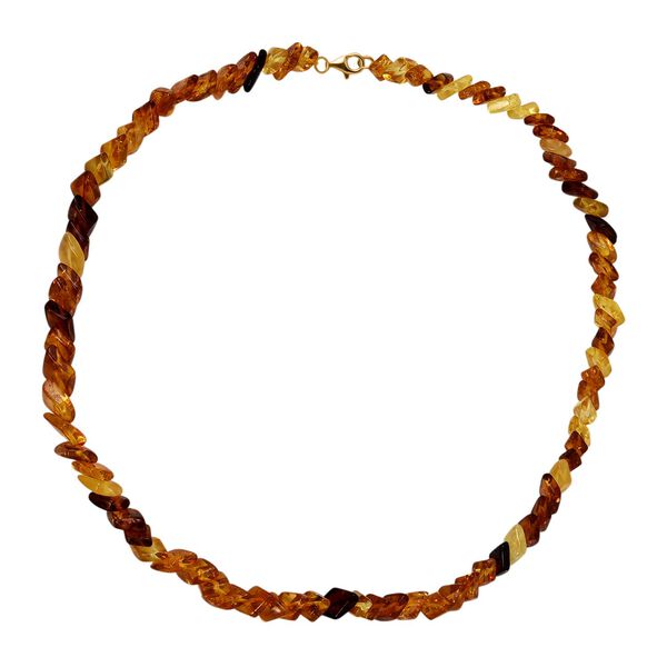 D'Joy Mehrfarbiger Bernstein Halskette ca. 50 cm 925 Silber vergoldet image number 4