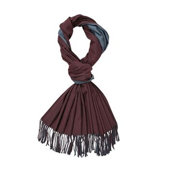 Eleganter doppelseitiger Schal mit Fransen, 68x180cm, Braun