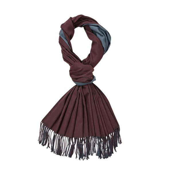 Eleganter doppelseitiger Schal mit Fransen, 68x180cm, Braun