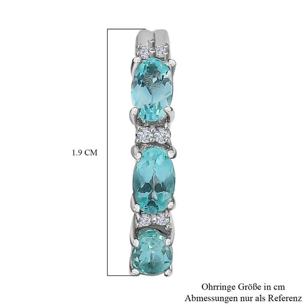 Minz Apatit und Zirkon Huggie Ohrringe image number 4