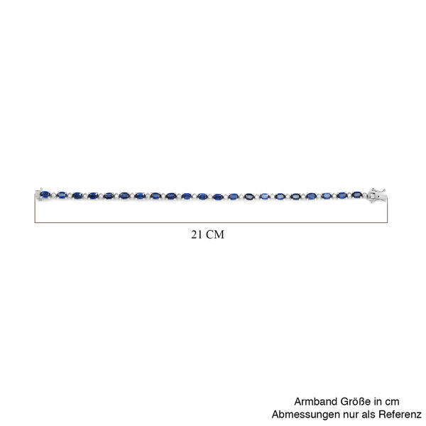 Kaschmir Kyanit und wei&szlig;es Zirkon-Armband, ca. 20 cm, 925 Silber platiniert ca. 13,63 ct image number 5