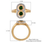Natürlicher Chromdiopsid und Zirkon Ring 925 Silber vergoldet  ca. 0,98 ct image number 6