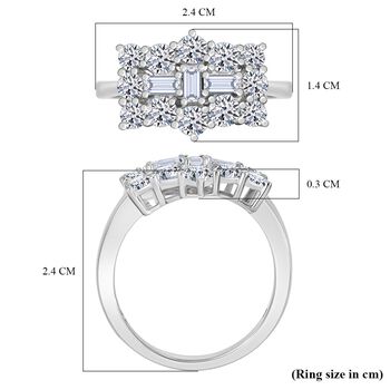 LUXURIANT SGL zertifizierter VS-EF Labor Diamant Boot Ring in 950 Platin - 2 ct.