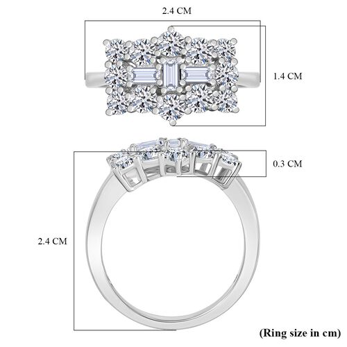 LUXURIANT DIAMOND- SGL zertifizierter VS-EF Labor Diamant Boot Ring in 950 Platin - 2 ct. image number 3