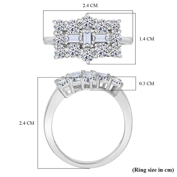 LUXURIANT SGL zertifizierter VS-EF Labor Diamant Boot Ring in 950 Platin - 2 ct. image number 3