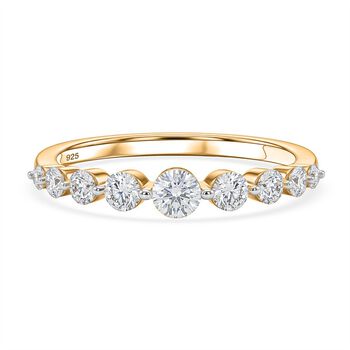 LUXURIANT DIAMOND - Lab Grown Diamant SI-GH SGL zertifiziert Ring 925 Silber 750 Gelbgold vermeil (Gr&ouml;&szlig;e 17.00) (10-15 Werktage Lieferzeit) ca. 0.50 ct