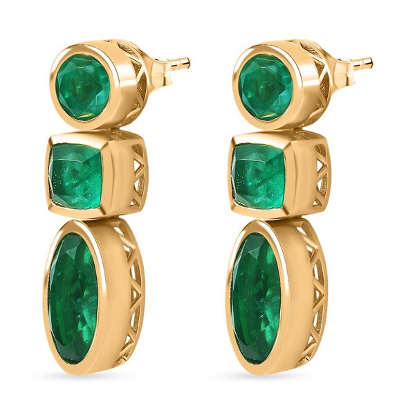 Smaragd Triplett Quarz Ohrringe - 9,48 ct. image number 4