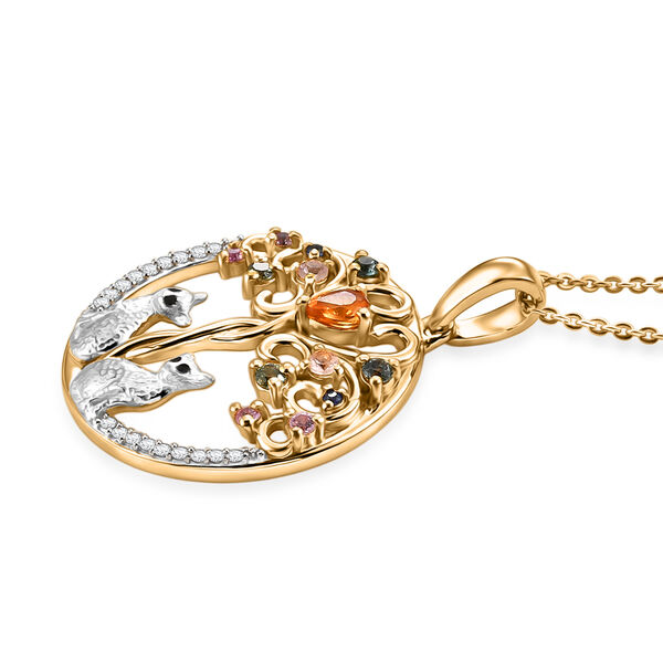 D'Joy Mehrfarbig Saphir Schmuckset ca. 50 cm 925 Silber Rhodiniert, 925 Silber Rhodiniert und 750 Gelbgold Vermeil ca. 0,72 ct. image number 3