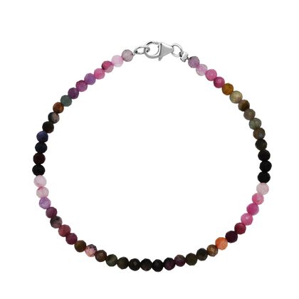 Mehrfarbig-Turmalin Armband ca. 19 cm 925 Silber ca. 16,00 ct.