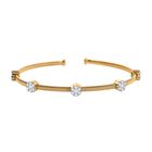 LIMITIERTE AUFLAGE - Moissanit Armreif ca. 19 cm 925 Silber 750 Gelbgold Vermeil ca. 1.20 ct