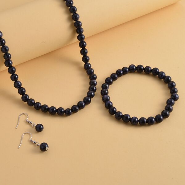 3er-Set - Blaues Sandstein-Schmuckset - 323,50 ct. image number 2