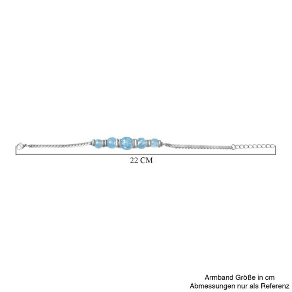 Hellblaues Künstlicher-Opal-Armband, ca. 18.5 cm Reiner Edelstahl image number 4