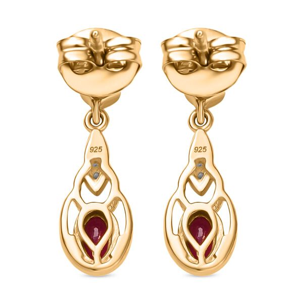 Afrikanische Rubin und Zirkon Ohrringe - 1,26 ct. image number 4