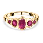 Afrikanischer Rubin-Ring, 925 Silber vergoldet (Größe 16.00) ca. 1,48 ct