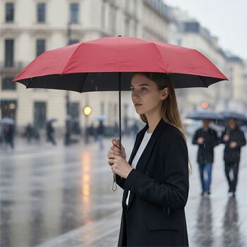 Sturmfester Poket-Regenschirm mit UV-Schutz  58 cm, Rot