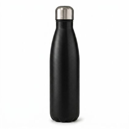 Edelstahl Trinkflasche doppelwandig 26 cm Schwarz