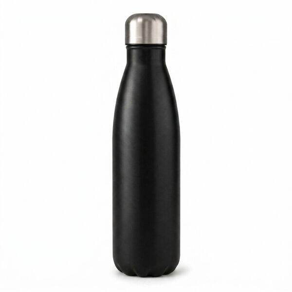 Edelstahl Trinkflasche doppelwandig 26 cm Schwarz