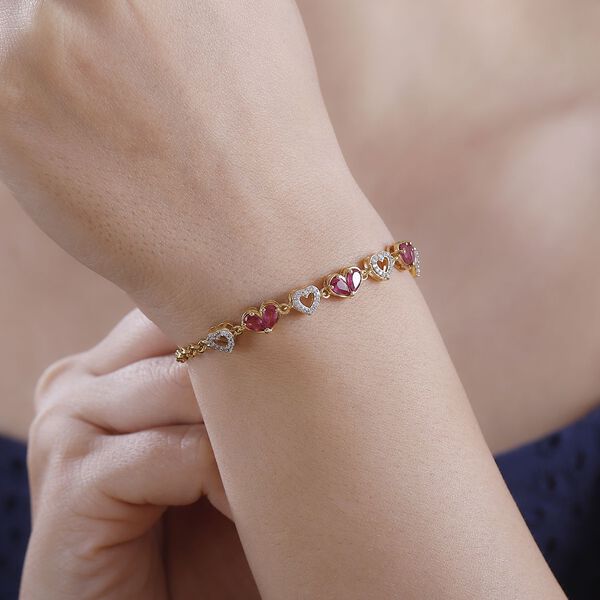 Afrikanisches Rubin  und Zirkon Armband,  19 cm - 2,58 ct. image number 3