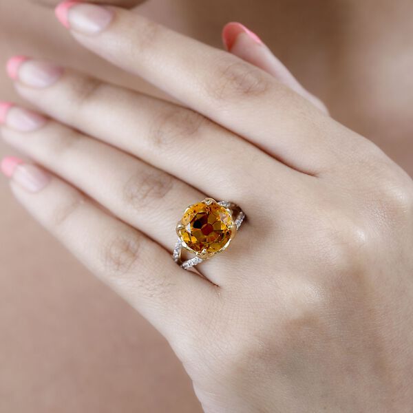 Citrin und Zirkon Ring- 8,04 ct. image number 3