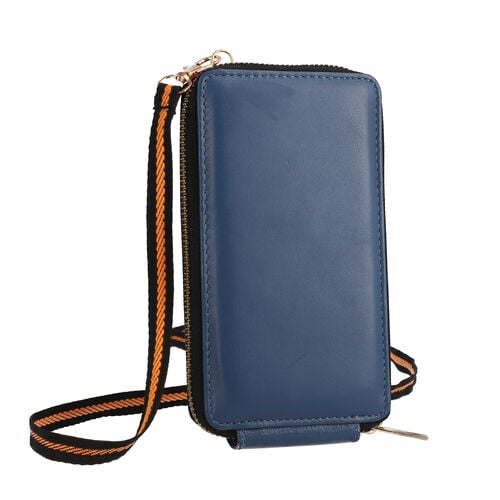 100% Leder Brieftasche, RFID geschützt, Größe 17,7x2,5x10 cm, Blau image number 0