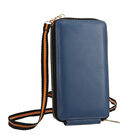 100% Leder Brieftasche, RFID geschützt, Größe 17,7x2,5x10 cm, Blau