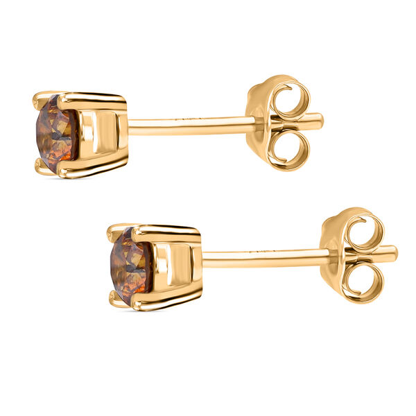 SGL zertifizierte I1-I2 rote Diamant-Ohrringe - 0,50 ct. image number 4